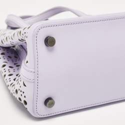 Pre Owned Alaia Lilac Laser Cut Leather Le Mina 20 Tote