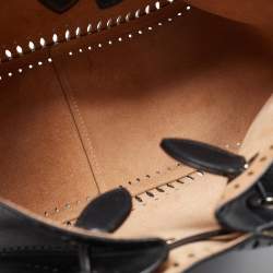 Alaia Black Laser Cut Leather Angele 20 Petal Tote