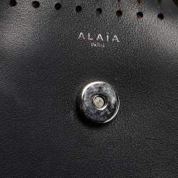 Alaia Black Laser Cut Leather Angele 20 Petal Tote