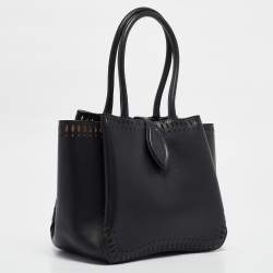 Alaia Black Laser Cut Leather Angele 20 Petal Tote