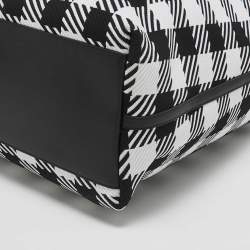 Alaia Black/White Canvas and Leather Large Houndstooth Tote 