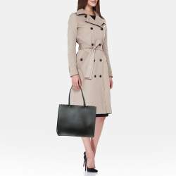 Pre Owned Alaia Black Leather Scalloped Tote