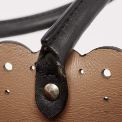 Pre Owned Alaia Black Leather Scalloped Tote