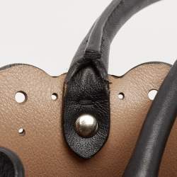 Pre Owned Alaia Black Leather Scalloped Tote