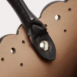 Pre Owned Alaia Black Leather Scalloped Tote