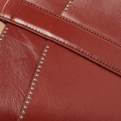 Pre Owned Alaia Brick Red Leather Rose Marie Bucket Bag