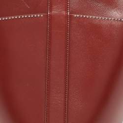 Pre Owned Alaia Brick Red Leather Rose Marie Bucket Bag