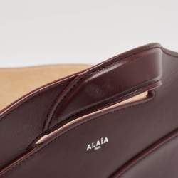 Alaia Burgundy Leather Large Khaima Tote
