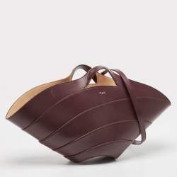 Alaia Burgundy Leather Large Khaima Tote