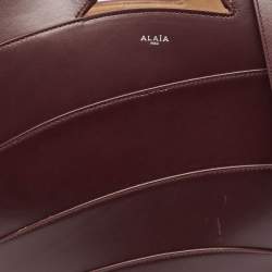 Alaia Burgundy Leather Large Khaima Tote