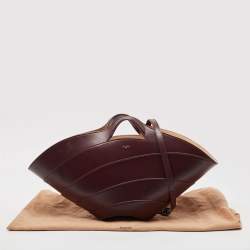 Alaia Burgundy Leather Large Khaima Tote