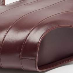 Alaia Burgundy Leather Large Khaima Tote