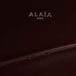 Alaia Burgundy Leather Large Khaima Tote