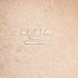 Alaia Light Beige Laser Cut Leather Le Mina 25 Tote
