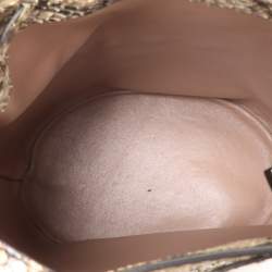 Alaia Beige/Black Python Drawstring Bucket Bag