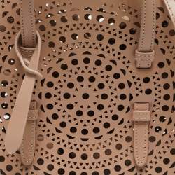 Pre Owned Alaia Beige Vienne Wave Leather Mina 20 Tote