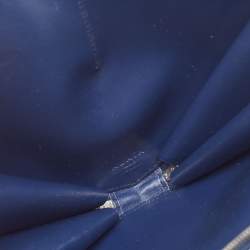 Pre Owned Alaia Blue Patent Leather Le Coeur Shoulder Bag