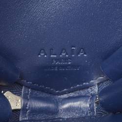 Pre Owned Alaia Blue Patent Leather Le Coeur Shoulder Bag