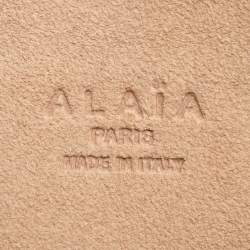 Alaia Black Leather Eyelet Tote