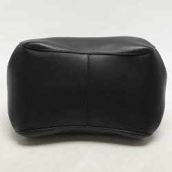 Alaia Black Leather Eyelet Tote