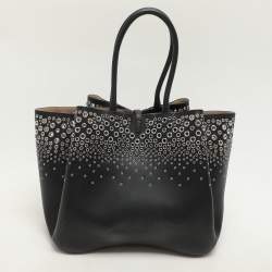 Alaia Black Leather Eyelet Tote