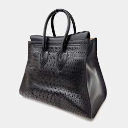 Alaia Black Leather Cidi Tote Bag