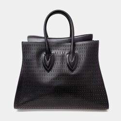 Alaia Black Leather Cidi Tote Bag