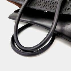 Alaia Black Leather Cidi Tote Bag