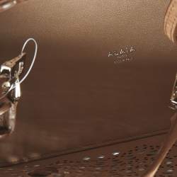 Pre Owned حقيبة يد علايا لو مينا سويدي بني بقاعدة ليزر ٢٥