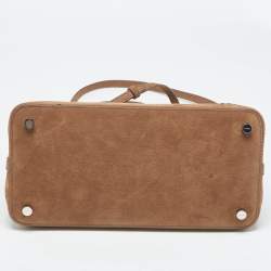 Pre Owned حقيبة يد علايا لو مينا سويدي بني بقاعدة ليزر ٢٥