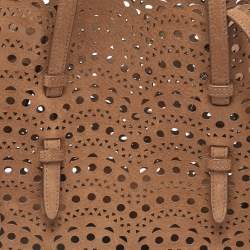 Pre Owned حقيبة يد علايا لو مينا سويدي بني بقاعدة ليزر ٢٥