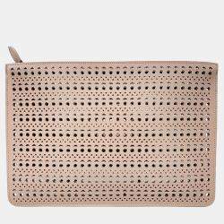 Pre Owned Alaia Beige Leather Clutch