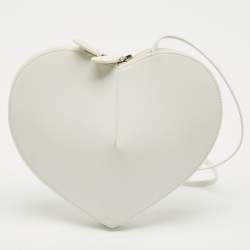 Pre Owned Alaia White Leather Le Coeur Crossbody Bag