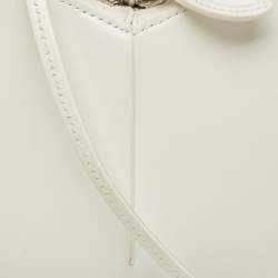 Pre Owned Alaia White Leather Le Coeur Crossbody Bag