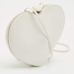 Pre Owned Alaia White Leather Le Coeur Crossbody Bag