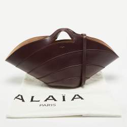 Pre Owned Alaia Burgundy Leather Large Khaima Tote