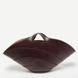 Pre Owned Alaia Burgundy Leather Large Khaima Tote