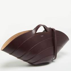 Pre Owned Alaia Burgundy Leather Large Khaima Tote
