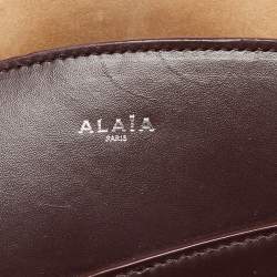 Pre Owned Alaia Burgundy Leather Large Khaima Tote