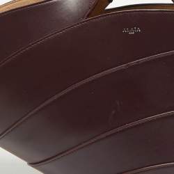 Pre Owned Alaia Burgundy Leather Large Khaima Tote