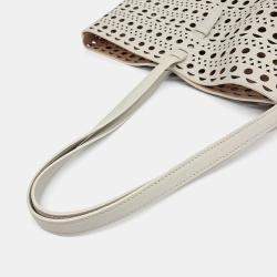 Pre Owned Alaia Beige Leather Laser Cut Mina Bag 44