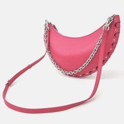 Pre Owned Alaia Pink Leather Demi Lune Shoulder Bag