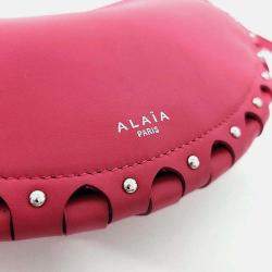 Pre Owned Alaia Pink Leather Demi Lune Shoulder Bag