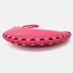 Pre Owned Alaia Pink Leather Demi Lune Shoulder Bag