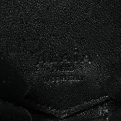 Pre Owned Alaia Black Patent Leather Le Coeur Crystals Crossbody bag