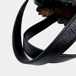 Pre Owned Alaia Black Leather Laser Cut Bucket Bag