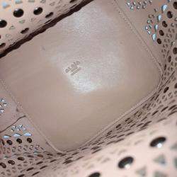 Pre Owned Alaia Black Leather Laser Cut Bucket Bag