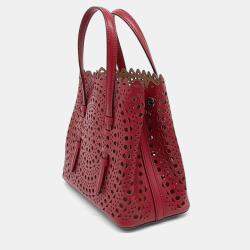 Pre Owned Alaia Red Leather Laser Cut Mina Bag