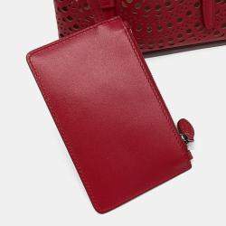 Pre Owned Alaia Red Leather Laser Cut Mina Bag