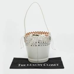 Pre Owned Alaia White Leather 1992 Edition Vienne Bucket Bag